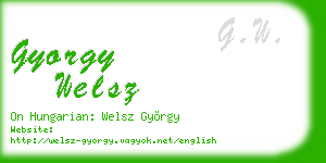 gyorgy welsz business card
